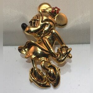 Disney Napier Gold-tone Minnie Mouse Brooch Pin